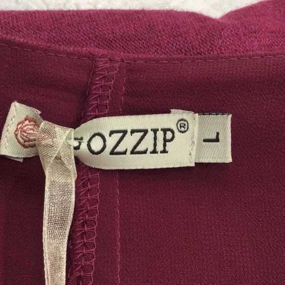 Gozzip Purple Long Sleeve Layered Oversized Cardigan Jacket Size L NWT - Picture 10 of 16